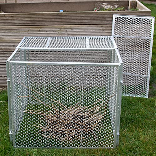 Komposter Metallkomposter 100x100x80 cm mit 2 TLG Deckel Gartenkomposter feuerverzinkt