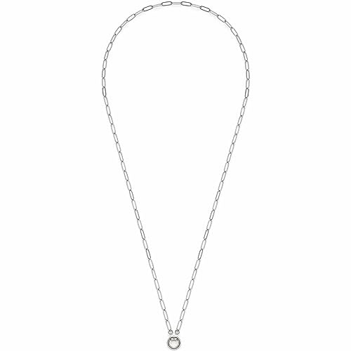 JEWELS BY LEONARDO Halskette Clip & Mix Moda • lange Kette aus silberfarbenem Edelstahl • längliche Ketten-Glieder und Ring für Charms Anhänger • 80 cm Länge • Schmuck Geschenk für Frauen • 023344