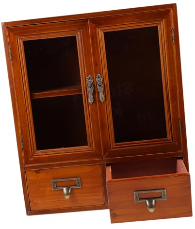 Veemoon Vintage Wandschrank Holz Multifunktionaler Kleiner Aufbewahrungsschrank Mit Einfacher Montage Für Badezimmer Und Flur Robust Und Stilvoll