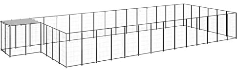 GuyAna Hundezwinger Schwarz 26,62 m² Stahl Welpenlaufstall Freilaufgehege Dog Crate Indoor