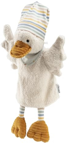 Sterntaler Handpuppe Ente Edda Lou mit Beanie Mütze - weiches Kinder Spielzeug zum Puppentheater, Erzählen, Kuscheln & Sprachförderung – Perfekter Spielkamerad & Geschenkidee, beige