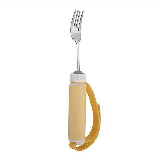 Hooleey Paciente discapacitado Artritis Anciano Utensilio Extraíble Flexible Giratorio Tenedor para comer Vajilla