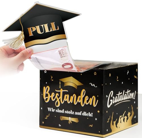 BETESSIN Geldgeschenke Verpackung Abschluss - Bestandene Prüfung Geschenk - Geldgeschenke Box zum Abitur 2026 Geschenke - Lustige Geschenkeidee zum Bachelor und Master Abschluss