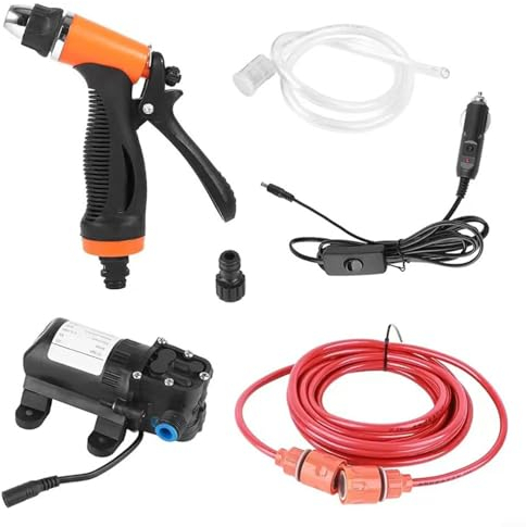CWOQOCW Waschpumpen-Set, bequem zu greifen, 12 V, selbstansaugende Hochdruck-Autowasserpumpe, elektrische Waschmaschine, tragbar, für den Außenbereich (zufällig)