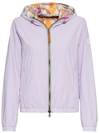 camel active Damen Wendejacke mit Allover-Print und unifarbener Seite Lila, womenswear-44