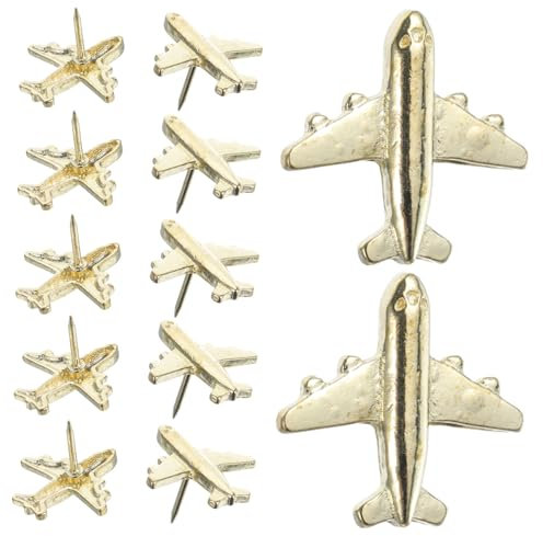 Gogogmee 12stücke Metall Flugzeug Form Push-pins Für Pinnwand Korkbrett Kartenmarkierung Schreibwaren Zubehör Mit Box Verpackt