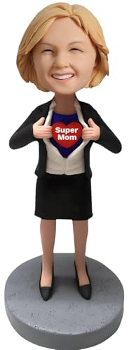 Individuelle Super Mom Wackelkopf-Krankenschwester-Figuren, personalisierbar, handgefertigt, Wackelkopf-Figur, Skulptur aus dem Bild, hohe Ähnlichkeit, lustiges und einzigartiges Geschenk