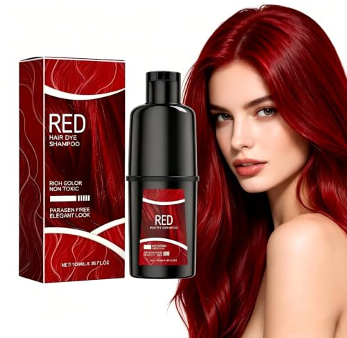 Mikabila (Red)100ml Shampoo für Rot Haar,Natural Hair Dye Shampoo | Instant Hair Shampoo Haarfarbe Shampoo für Rot Haar,,Natürliche Rot Haarfarbe Shampoo 3 in 1 für Männer & Frauen