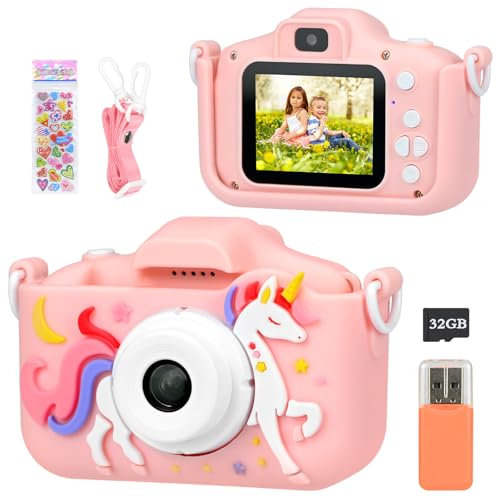 Smlper 2.0 1080P HD Digital Camera for Kids with 32GB Card, Dual Lens Selfie Video Camera, Birthday Christmas Toy Gift for Boys and Girls Aged 3-12 Years Old