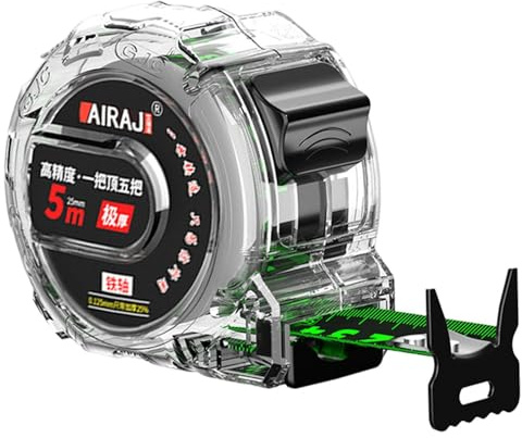 Mètre Ruban Fluorescent 5-10m À Onglets en Acier Inoxydable - Mesure Rétractable Anti-Chute pour la Hauteur des Projets, Facile à Lire