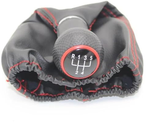 Zündspule Für VW Für Polo Für Classic 6N 6N2 Für Lupo Für Caddy 1996 1997 1998 1999 2000 2001 5 Geschwindigkeit Auto Schalthebel Schaltknauf Ledermanschette Verteilerzündspule(A-Red)
