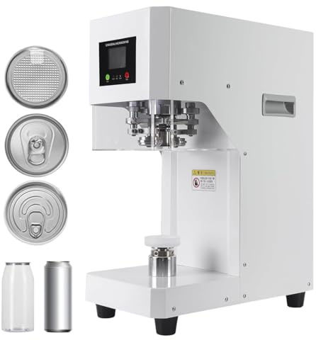 GJBMXSM 140W Electric Can Sealing Machine with Counter & LCD Display, 2.2'' Dia 2.4''-7.9'' Height Adjustable Can Seamer Machine for Plastic Aluminum Cans, Tin Can Sealer Machine Commercial