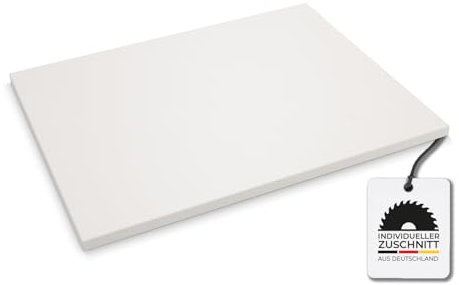 Hausfux Tischplatte nach Maß - 2,5 cm Starke Spanplatte, melaminbeschichtet, mit ABS-Kante - individueller Zuschnitt - Made in Germany (ICY White, 100 x 60 cm)