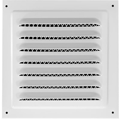 Pyuyan Rejilla de Ventilación, 20 x 20 cm, Ranuras de Ventilación Cuadradas, para Baño, Oficina, Cocina, con Mosquitera