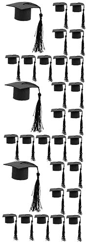IMIKEYA 3 Sätze Arzt Hut Dekoration Quaste Glückwunsch Kappe Graduierung Für Massenabschluss Abschlusskappe Krone Promoviert Schule Party Meister Vlies Black 10 Stück * 3