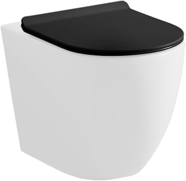 Copriwc Originale Ultraslim In Termoindurente Nero Opaco Con Chiusura Soft-Close E Sgancio Rapido – Sedile Wc Per Sanitari Tokyo