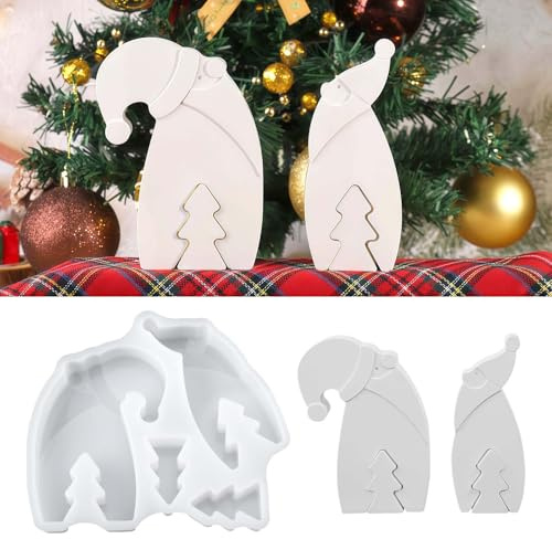 Silikonform Gießformen Weihnachten, Wichtel-Figuren in 2 Größen | Geeignet für Gips, Raysin und Epoxidharz – für stehende Skandi-Deko, Winterdeko und stilvollen Tischschmuck
