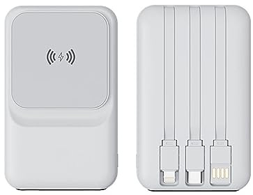 Batterie Externe sans Fil à Aspiration magnétique, 22,5 W, câble Autonome, Charge Ultra Rapide, 10 000 mAh, C
