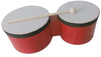 harayaa Set di Tamburi Bongo, Strumento Musicale, Strumento Didattico Pratico, Strumento a Percussione, Bongo, Regalo per Bambini, 6 pollici e 7 pollici
