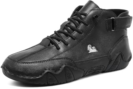 AONEGOLD Barfotaskor vinter män kvinnor bekväma ergonomiska ankelstövlar halkfria vattentäta vandringsskor utomhus varma fodrade barfota skor Magic Sticker Sneaker storlek 36–48, C7001 svart, 36 EU