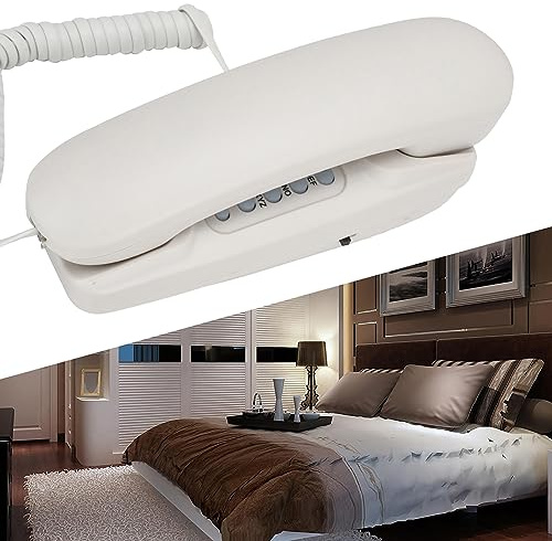 Xiuganpo Telefono Pensile con Filo con Funzione Flash per Uso Domestico, Materiale ABS Resistente, /bianco/rosso (WHITE)