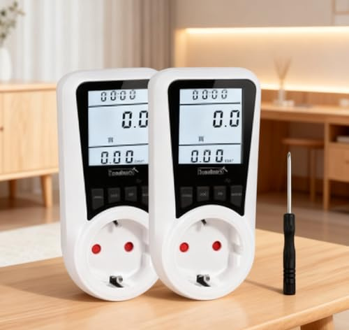 Garvee 2 Pack Power Meter Electricity Usage Monitor 7 Modes, Energy Monitor Plug with LCD Backlight, Energy Meter Power Consumption Monitor Socket