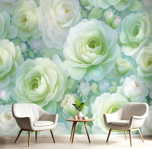 3D Carta Da Parati Murale Acquerello Rosa Sognante Floreale, Personalizzata Fotomurali Decorazione, Sfondo Ristorante Soggiorno Tv Parete Camera Da Letto 450Lx315A cm