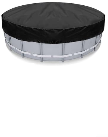 Runde Poolabdeckung für 120 cm Pool, wasserdichte und staubdichte Oxford-Tuchmatte mit Sicherungsseil, um den Pool von Blättern und Schmutz sauber zu halten