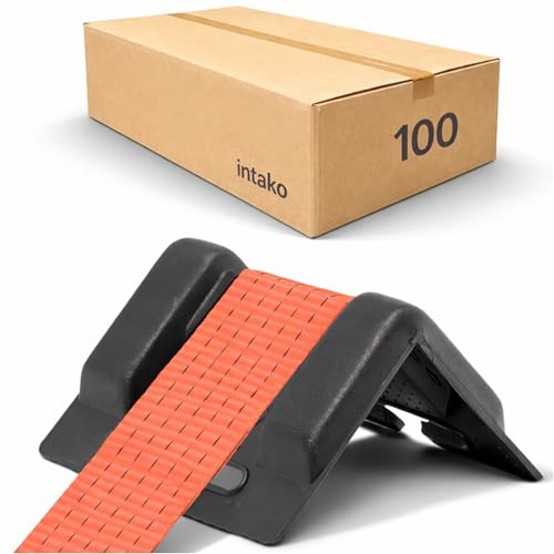 Kantenschutz für Spanngurte bis 50 mm Breite - 130 mm x 100 mm x 100 mm - 10 oder 100 Stück Kantenschoner Ladungssicherung - Spanngurtschutz (Schwarz (100 Stück))