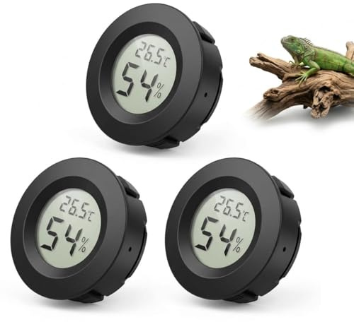 Digital Mini Hygrometer Indoor Thermometer, 3Pcs Thermometer Temperature Humidity Monitor Room Hygrometer Humidity Meter Gauge for Home Office Greenhouse Baby Room Basement Cellar Reptile