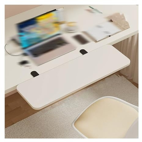 Bandeja extensora de escritorio de 16 20 24 28 32 35 pulgadas, extensor de mesa con abrazadera, tablero de extensión de escritorio plegable, bandeja for teclado(White,20x80cm (7.9x31.5in))