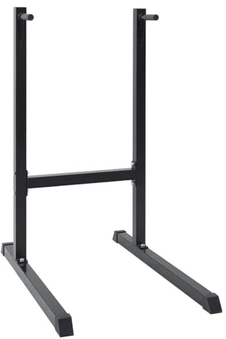 Runheo Dip Station svart pulverlackerat stål 103,5 x 66,5 x 121,5 cm, träningsutrustning för överkropp, muskelbyggande, kalisthenics träning, hemmagym utan borrning