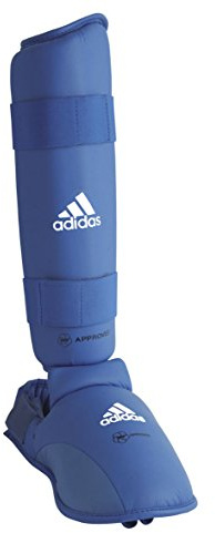 adidas Karate Schienbein und Spannschützer / Fuß Schoner blau, 2 Stück, Gr. M