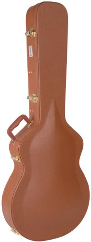 KINSMAN CSA535 Luxus-Gitarrenkoffer Vintage mit Gewölbtem Deckel für Semiakustik Gitarre braun