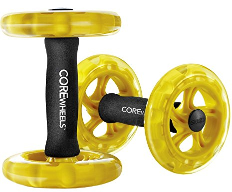SKLZ COREWheels Dynamischer Kraft & Bauchtrainer, Workout Räder, Mit Ergonomischen Schaumstoffgriffen, Gelb/Schwarz