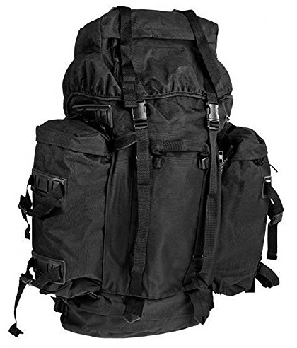 A. Blöchel Großer Bundeswehr Mountain Trekking Wander Rucksack 80+20 Liter (Schwarz)