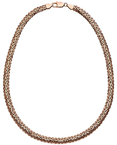 7mm ovale Königskette Halskette Halsschmuck 925 Silber Rotgold vergoldet 45cm
