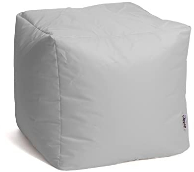 Avalon - Puff Salon Modelo Cubo Jive en Tela Técnica Reforzada, Puffs Reposapies Salon con Relleno Incluido, Puf Cuadrado Muy Cómodo, Anti-desgarros e Impermeable, Made in Italy(45cm-Gris)