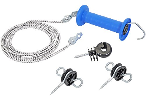 VOSS.farming Set mit Griff für Tore, mit elastischem Seil, 3,2 m/5,2 m – nützliches Zubehör für Elektrozäune…