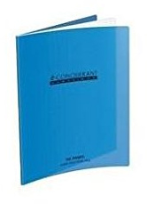 CONQUERANT Cahier Classique 24x32cm Grands Carreaux Seyès 48 Pages Agrafées Couverture Polypro Bleu