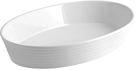 Home Pirofila Ovale, Porcellana, Bianco, 35x23 cm