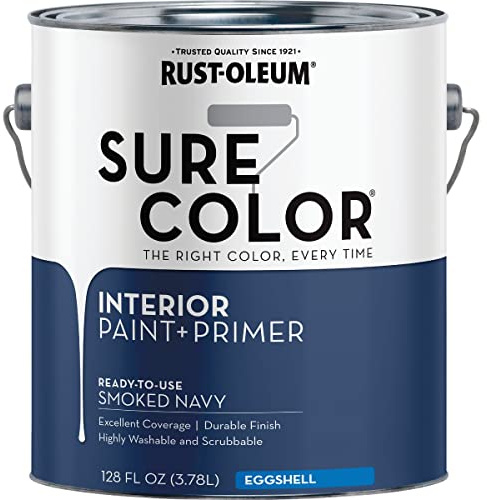 Rust-Oleum Simply Home Interior Wall Paint 332145 Simply Home Eggshell Interior Wall Paint, Smoked Navy