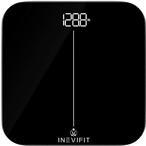 INEVIFIT Bathroom Scale, Highly Accurate Digital Bathroom Body Scale, Measures Weight up to 400 lbs. Includes Batteries