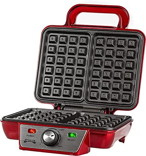 Gadgy ® Gaufrier Belge | Appareil a Gauffre Antiadhesive | 23x16,8 cm | Machine à Gaufres 1000 W | Temperature Ajustable | Indicateur LED | Poignée Isolée | Dessert Fêtes