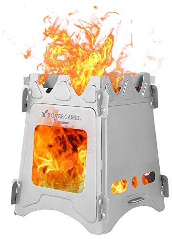 Lixa-da Campingkocher Holzofen Mini Holzvergaser Faltbar Tragbar, Alkoholkocher und Hobo Kocher, Herd für Outdoor-Aktivitäten, Kochen, Wandern, Picknick, BBQ