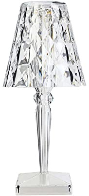 Kartell Big Battery - Lampada da Tavolo, Alimentazione diretta, Trasparente, 37,3 x 17 cm