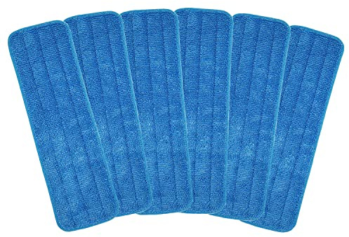Lot de 6 serpillères en microfibre de 45,7 cm pour serpillères humides et sèches réutilisables compatibles avec le système d'entretien du sol Bona