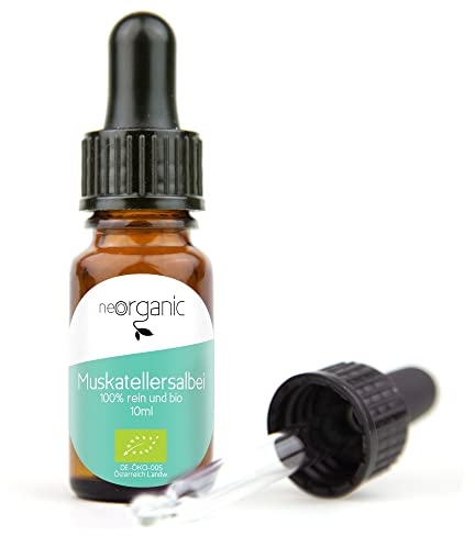 NeoOrganic® Bio Muskatellersalbeiöl (Salvia Sclarea), 100% naturreines ätherisches BIO-Öl – 10ml