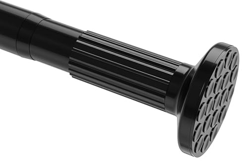 Tension Curtain Rod, 51-86 Inch,Spring Shower Tension Curtain Rod, Closet Rod, for Windows or Shower, Easy to Install, No Drilling, No Rust, for Bathroom, Rod Diameter 1.26 Inches, Black,Umimile