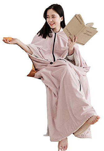 YLXD TV-Decke Kuscheldecke mit Ärmel und Fuß Tasche,Mikrofaserdecke Fleecedecke,warm, weich, gemütlich,Fleece Sherpa Warme Decken für Erwachsene Frauen